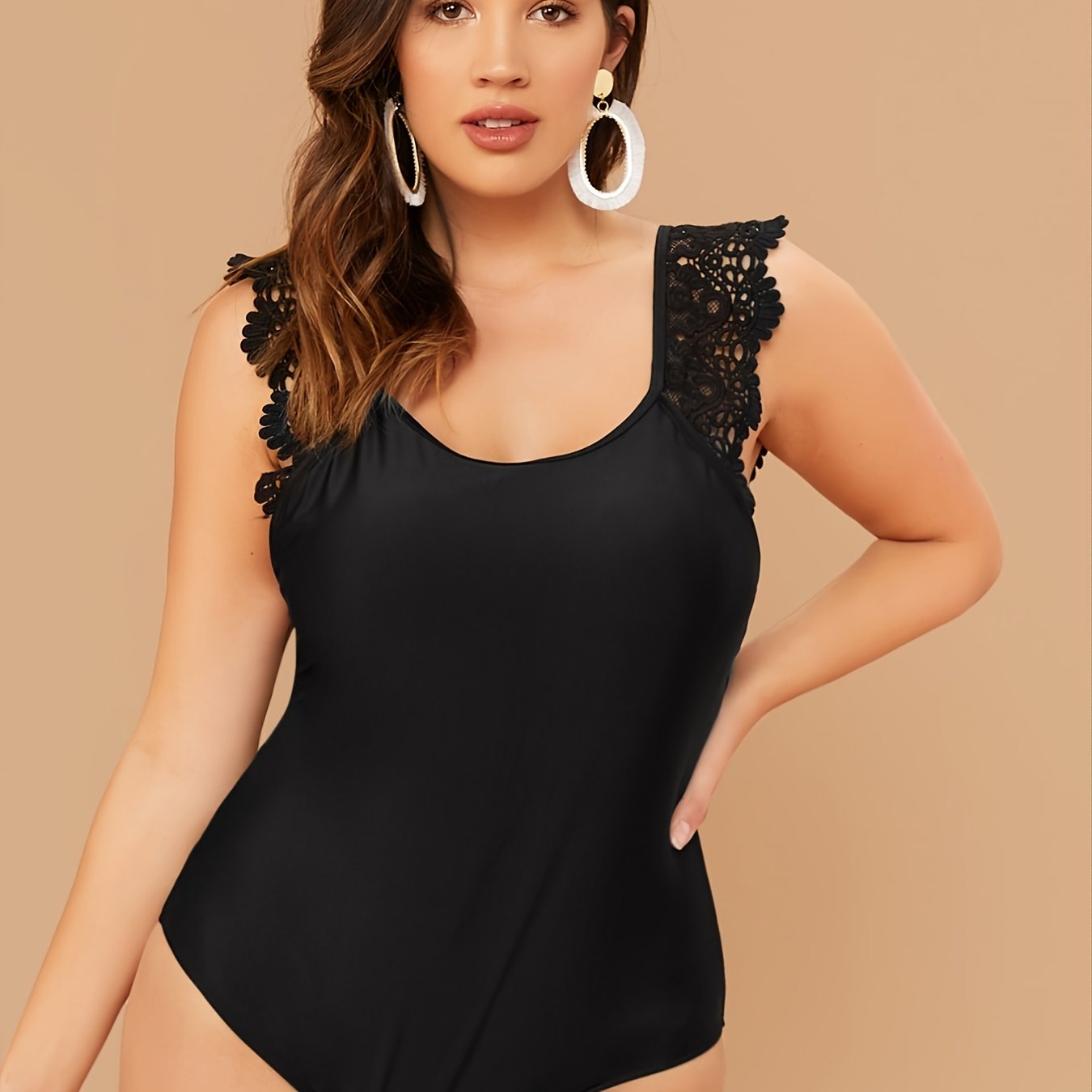  Lace One Piece Bikini Women's High Stretch Swimsuit