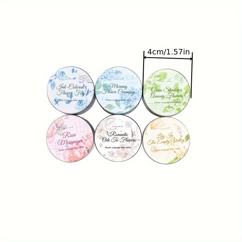 PET Tape Flower Language Letter Series English Flower Journal Sticker