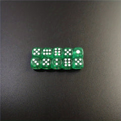 10pcs Acrylic Dice Set for Bar KTV Entertainment 12mm Hexahedron Dice