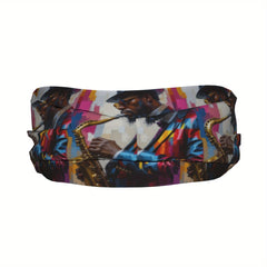 Jazz Inspired Unisex Headband Sweat Wicking Stretchy Polyester