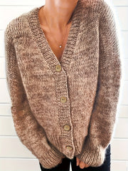  Solid Long Sleeve Button Up Stretch Cardigan