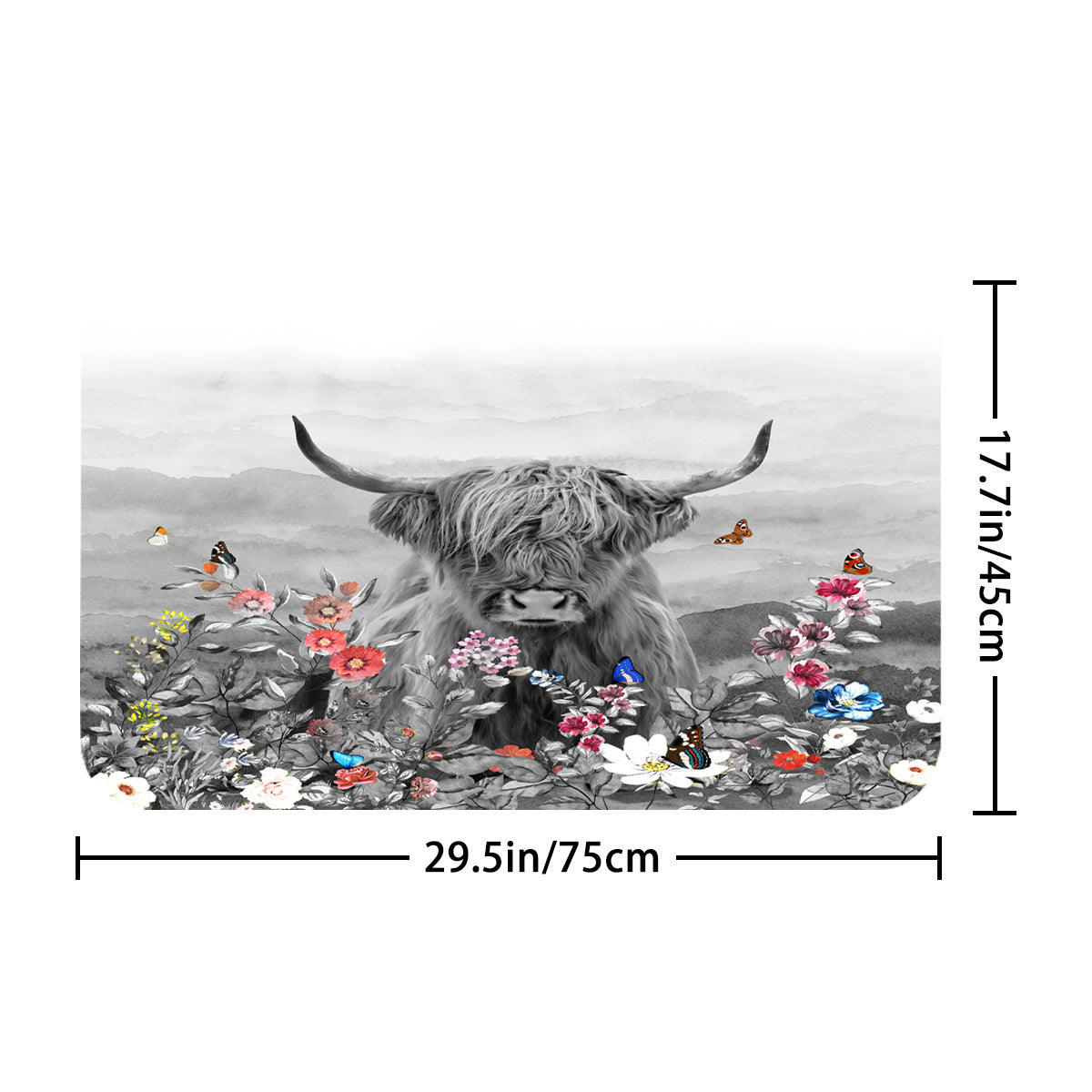 Cow Flower Shower Curtain & Rugs Set