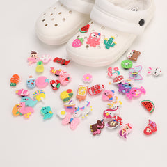 45pcs Cartoon Shoe Buckles Flamingo Unicorn Shoe Charms