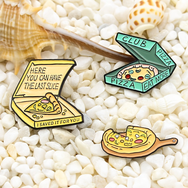 Cartoon Pizza Series Brooch - Last Slice Pizza Club