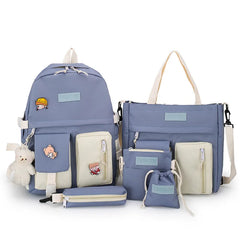 Waterproof Canvas Backpack School Bags for Teenage Girl Boy Ladies Shoulder Bag