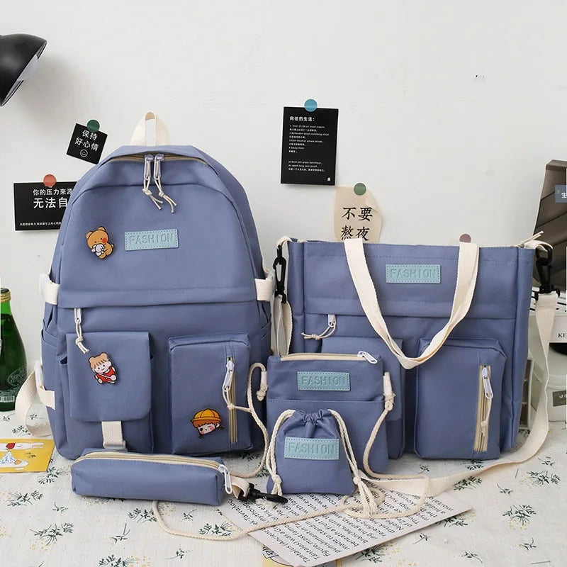 Waterproof Canvas Backpack School Bags for Teenage Girl Boy Ladies Shoulder Bag