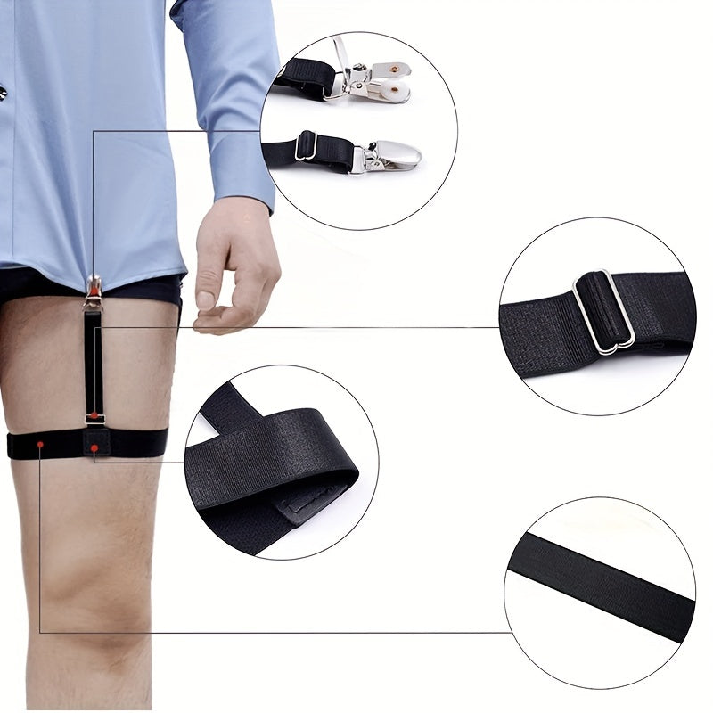 Men's Shirt Stay Suspenders Adjustable Elastic Shirt Tuck Suspenders