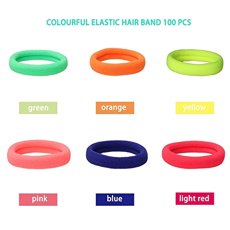 120pcs Thick Hair Ties Band for Women Girls No Damage Ponytail