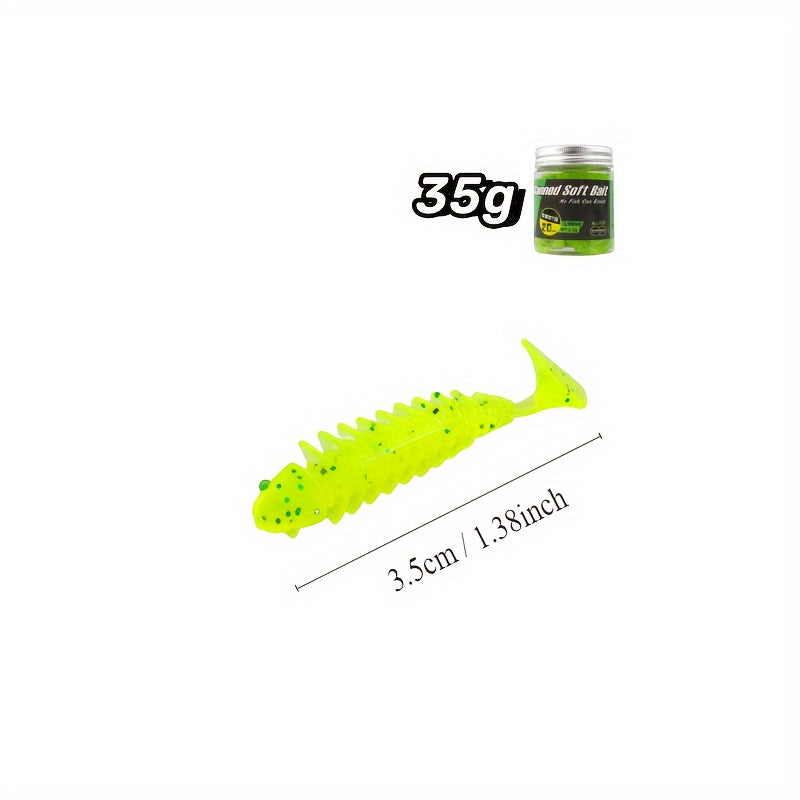20 Pcs 3.5 Threaded Paddle Tail Swimbait Texas Rig Soft Lure Slow Sinking