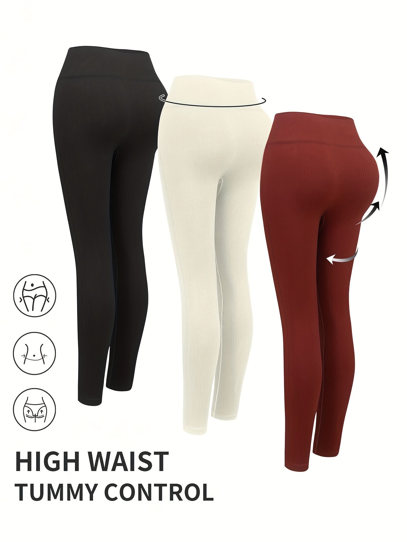 Ribbed Quick Dry High Waist Yoga Pants Women's Activewear