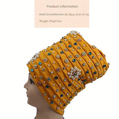 Turban Cap Faux Pearl Rhinestone Headscarf Hijab