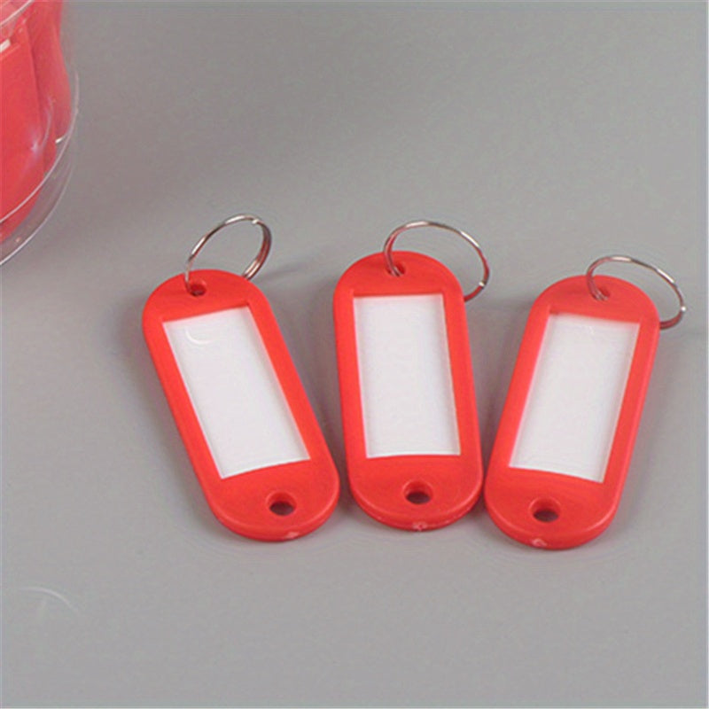 50pcs Key Tags With Split Ring Keyring Labels Fobs Writable Paper Card Keychain