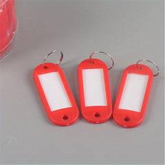 50pcs Key Tags With Split Ring Keyring Labels Fobs Writable Paper Card Keychain