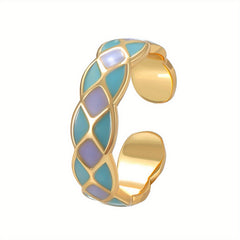 Butterfly Ring 14k Plated Faux Pearl Adjustable Cuff - Party Accessory