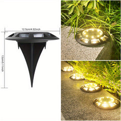 4pcs Solar Buried Lamp Outdoor Waterproof Lawn Decoration Night Light