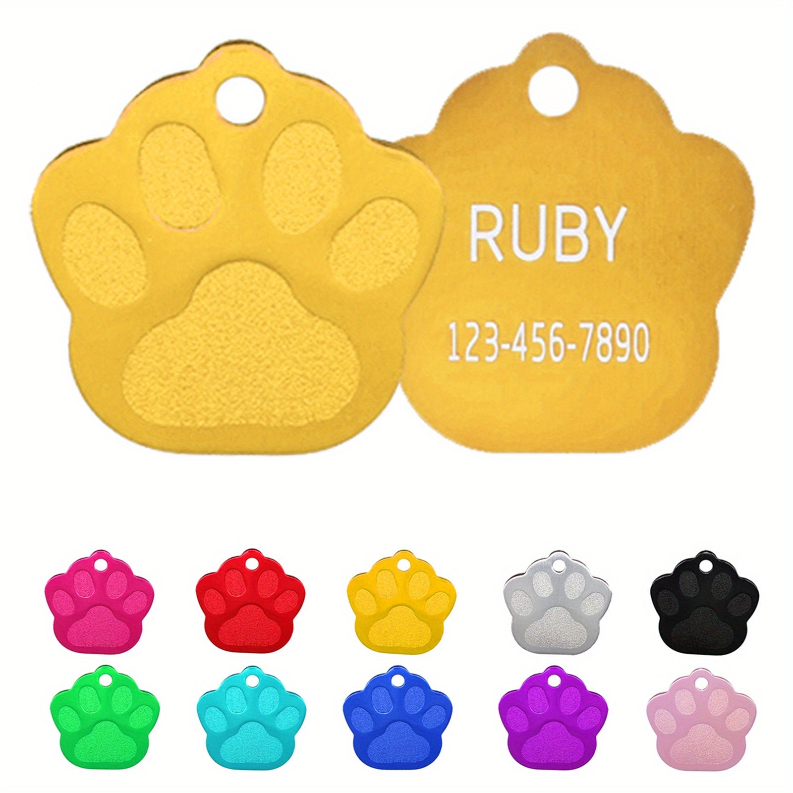 Custom Engraved Pet ID Tag - Name & Number - Cats & Dogs