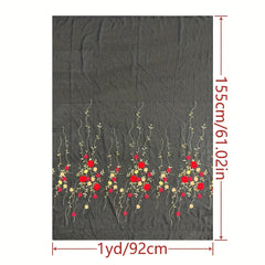 1 Yard Embroidered Mesh Lace Fabric DIY Dress Gown Clothing Decoration