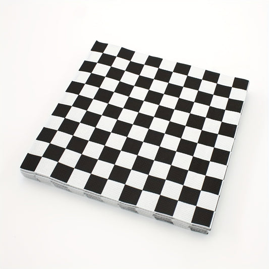 20Pcs Disposable Checkered Square Napkins for Bathroom Hotel Kitchen Party