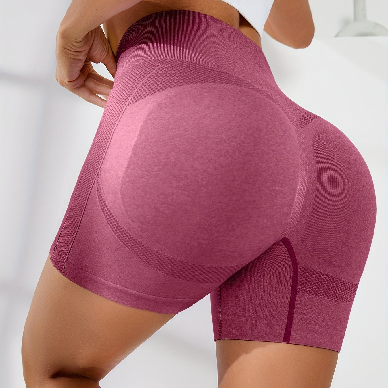 Women's Seamless Hip Lifting Yoga Shorts High Waist Workout Biker Shorts