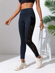 Mesh Stitching Sports Leggings High Waist Yoga Fitness Pants
