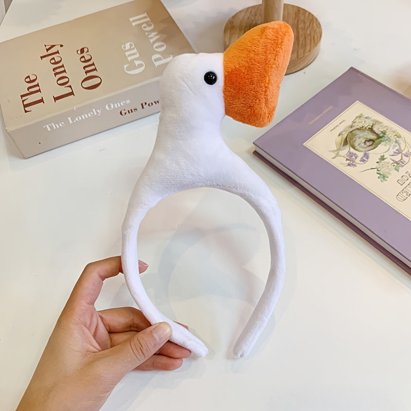 Duck Headband Plush Headdress for Girls Kids Fuzzy Women Makeup Skincare Party