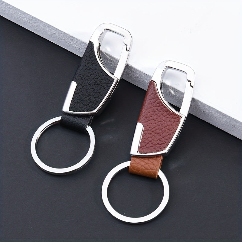 2pcs Men's Car Waist Hanging Metal Keychain Key Ring Holder