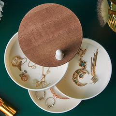 360 Degree Rotating Jewelry Storage Box for Earrings Rings and Small Items