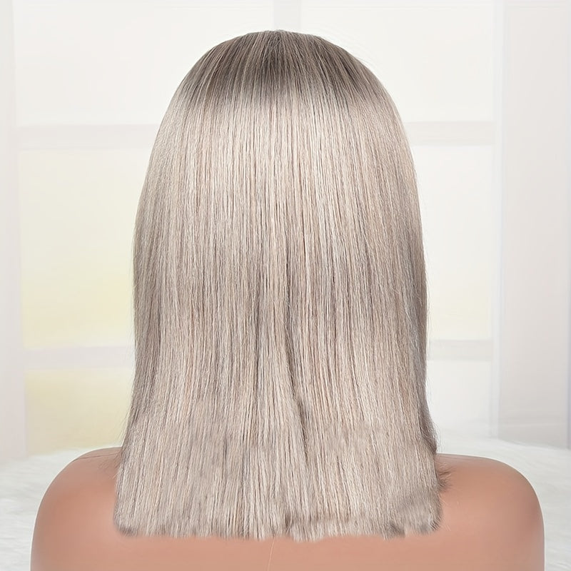 180 Density Ash Blonde Bob Lace Front Wig Human Hair