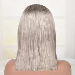 180 Density Ash Blonde Bob Lace Front Wig Human Hair