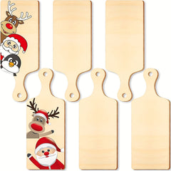 Set of 6 Mini Wooden Cutting Boards with Handles 9.4 x 3.5 Inches