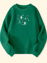 Girls Futuristic Astronauts Sweatshirt Crew Neck Top