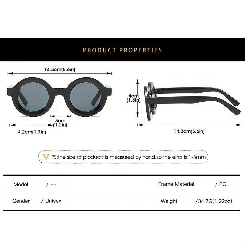 Y2K Round Sunglasses Retro Jelly UV400 Sun Shades Glasses