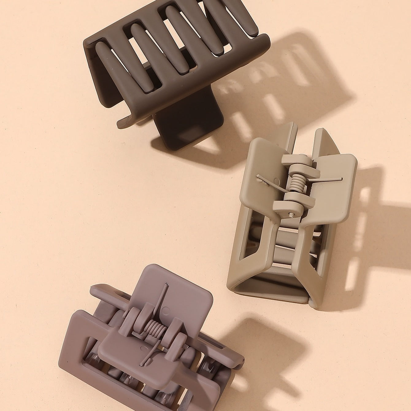3pcs Hair Claw Clips Square Claw Clips For Women Girls