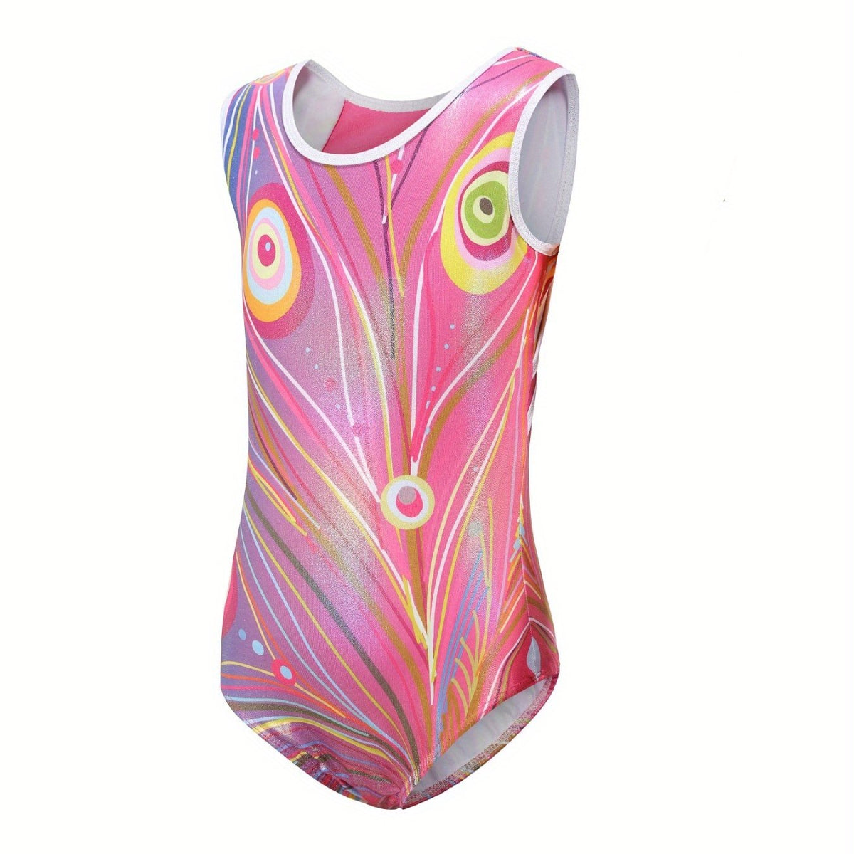 Girls Stretchy Gymnastics Sleeveless Workout Outfit