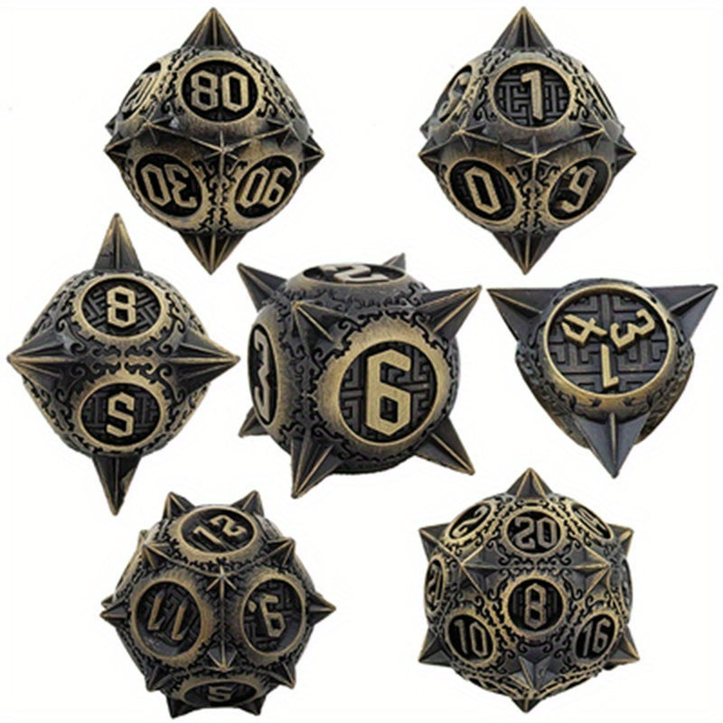 Metal Dice Set 7 Die Metal Polyhedral Dice Set With Gift Metal Box