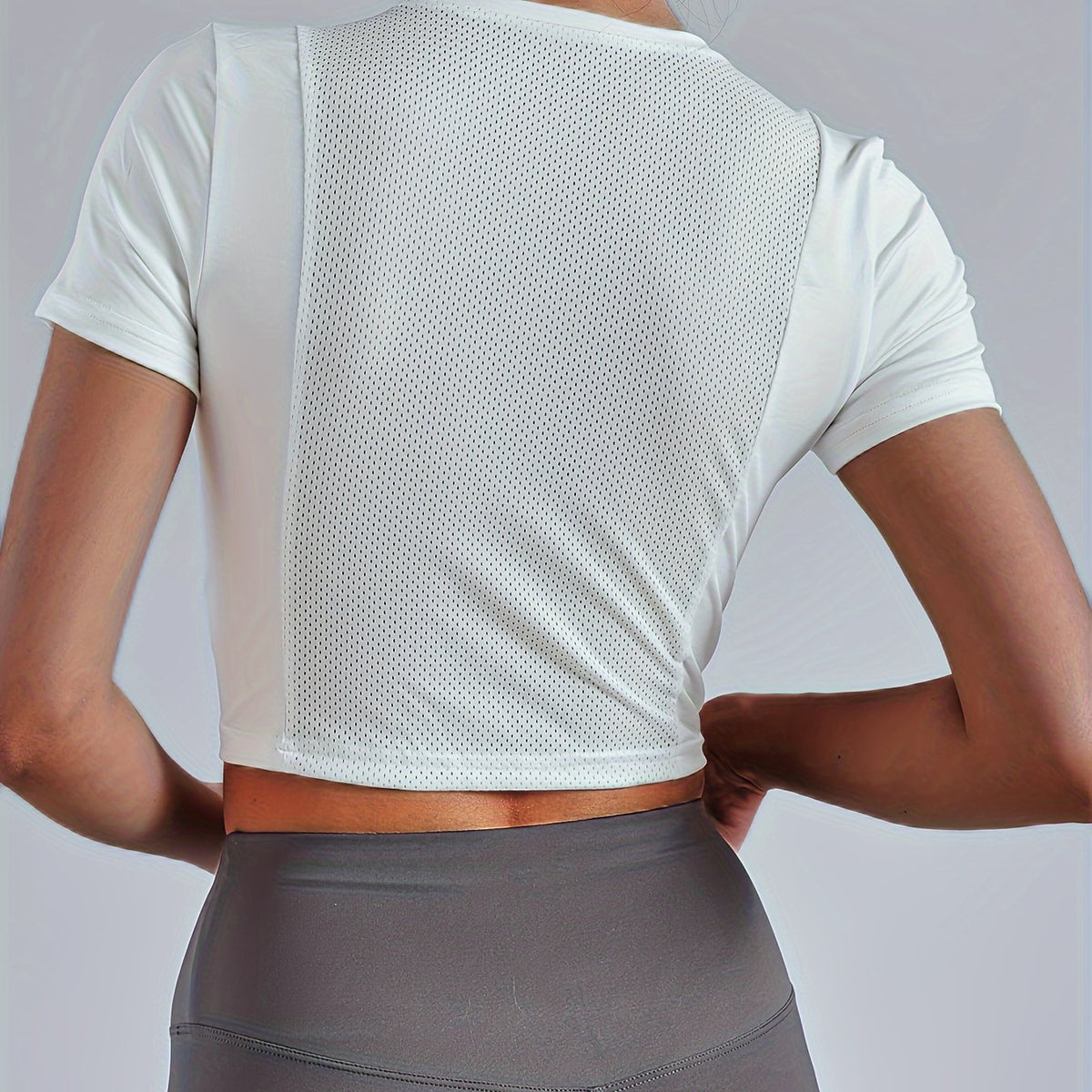 Mesh Breathable T Shirt Fitness Crop Tee Women's Activewear