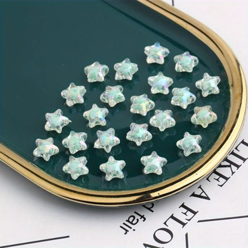 20pcs 12mm Plated Acrylic Star Inner Beads DIY Jewelry Accessories