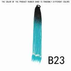60 96 Cm Long Box Braided Ponytail Extensions Ombre Rainbow Colored