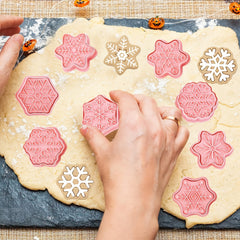 8pcs Christmas Snowflake Cookie Cutters Pastry Cutter Set Baking Tools