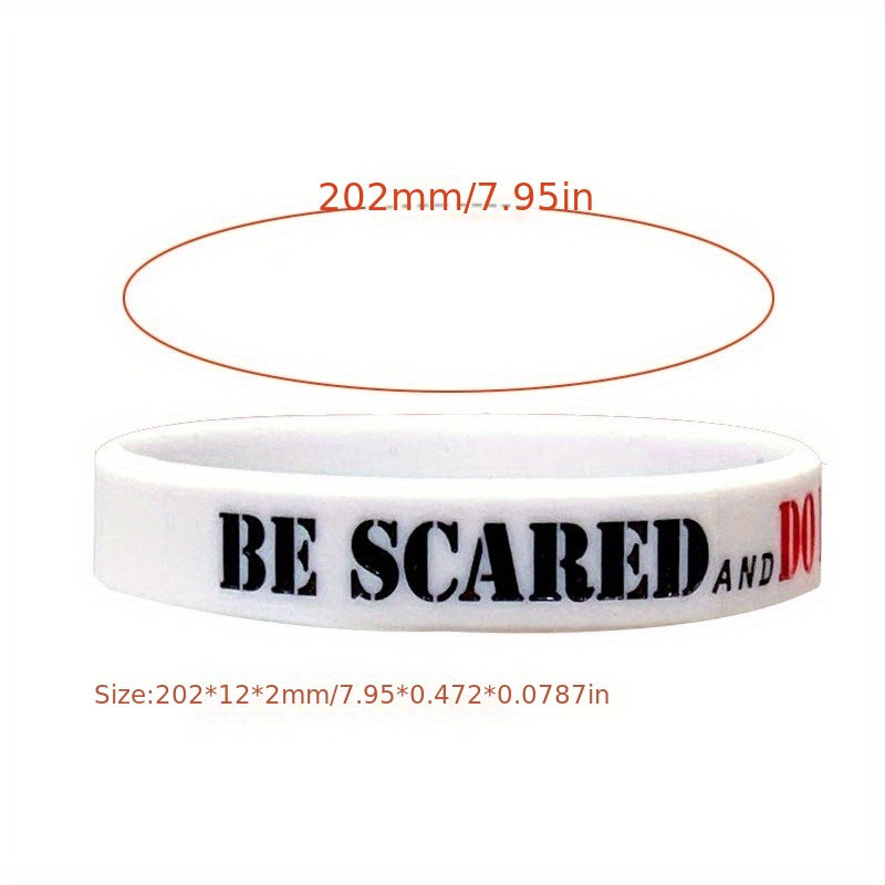 8 Pcs I Love Music Slogan Silicone Bracelet Set