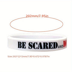 8 Pcs I Love Music Slogan Silicone Bracelet Set