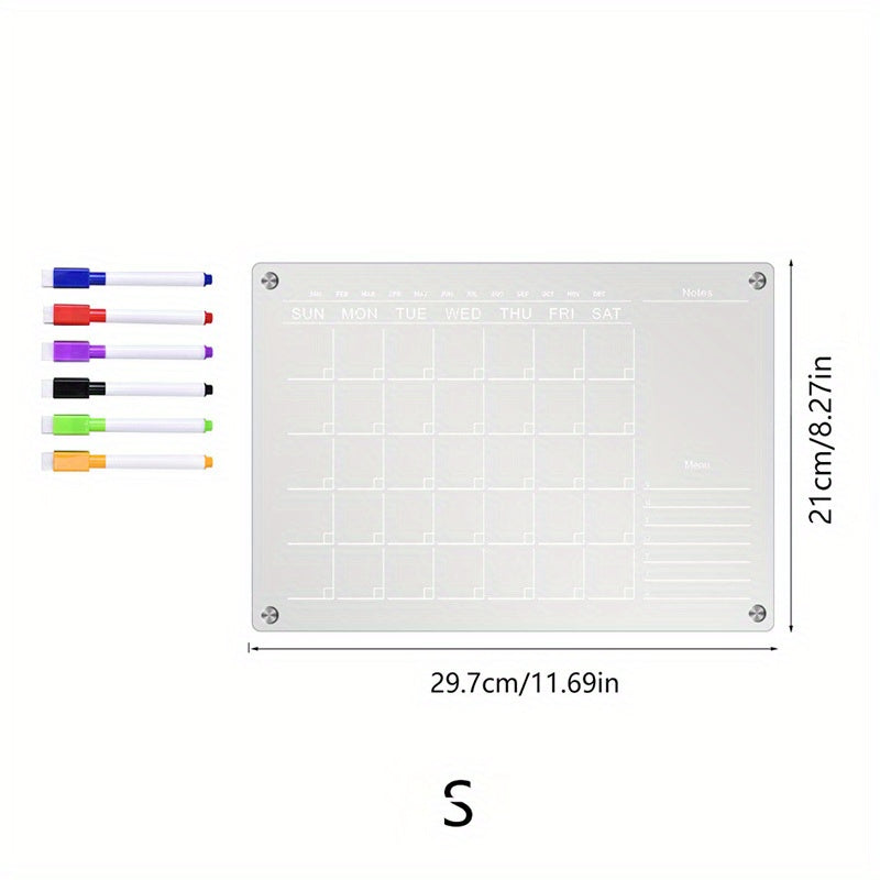 6-Piece Marker Set with Magnetic Planning Notes Board