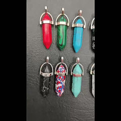 Colorful Pine Stone Hexagonal Column Pendant DIY Jewelry Accessories