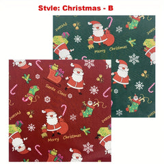 2pcs Christmas Cotton Cloth Sewing Fabric DIY Patchwork Material 50x5