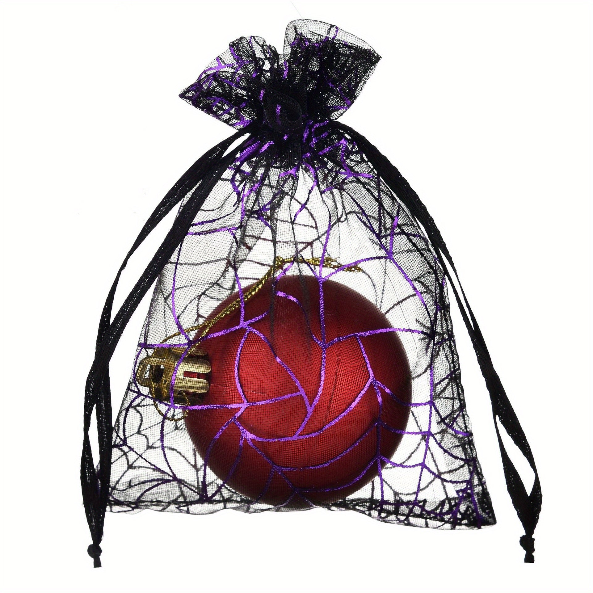 Halloween Golden Stamping Gauze Bag Spider Gauze Gift Candy Storage Bag