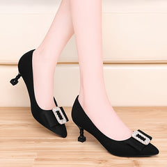 Women's Stiletto Heels Metal Belt Slip-on Comfortable Pumps