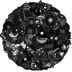 50pcs Dark Mystery Gothic Graffiti Stickers Vintage Vinyl Decals