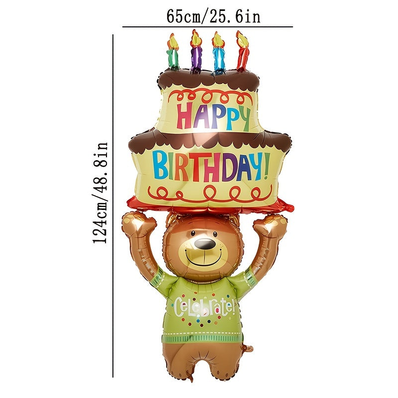 1pc Birthday Party Balloons Bear Cake Balloons & Decoration