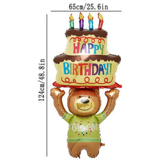 1pc Birthday Party Balloons Bear Cake Balloons & Decoration