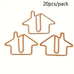 20pcs House Shaped Paper Clips Golden Silvery Rose